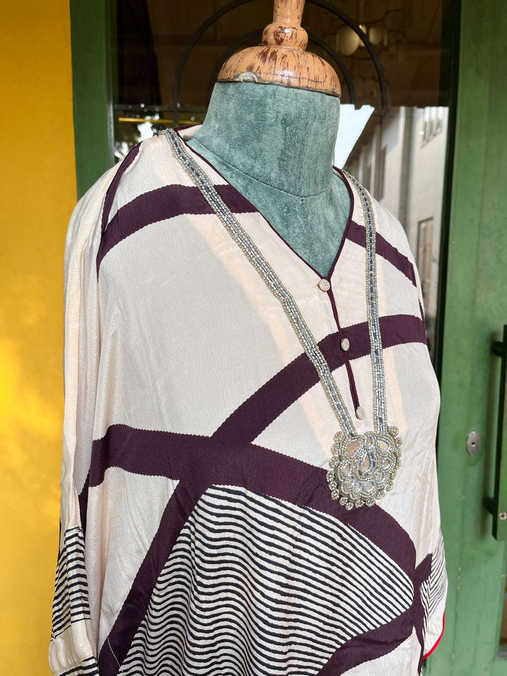 Ivory Stripe Kaftan