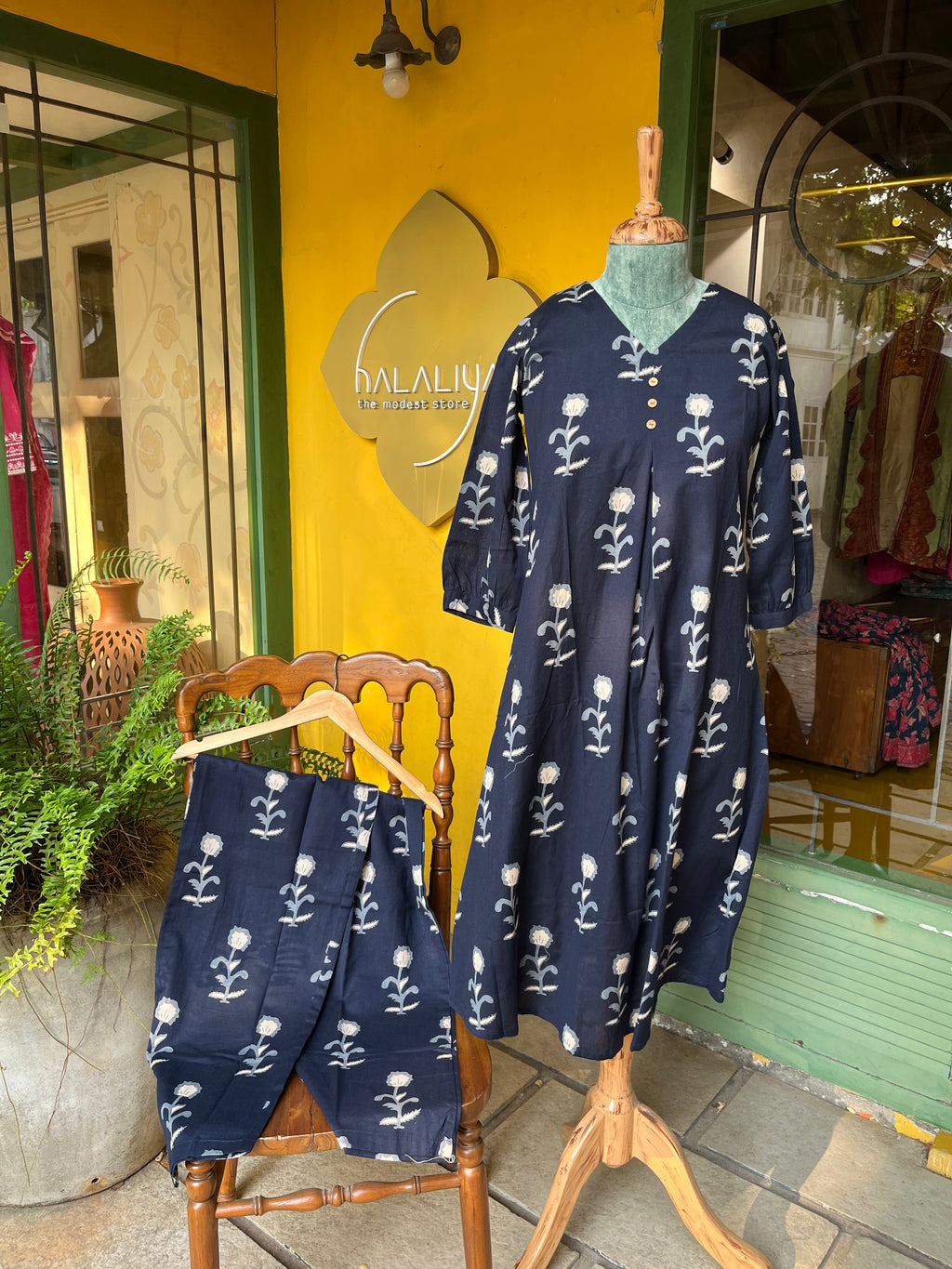 Navy Floral Co-ord Set