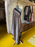 Midnight Bloom – Ajrakh Modal Silk Dupatta