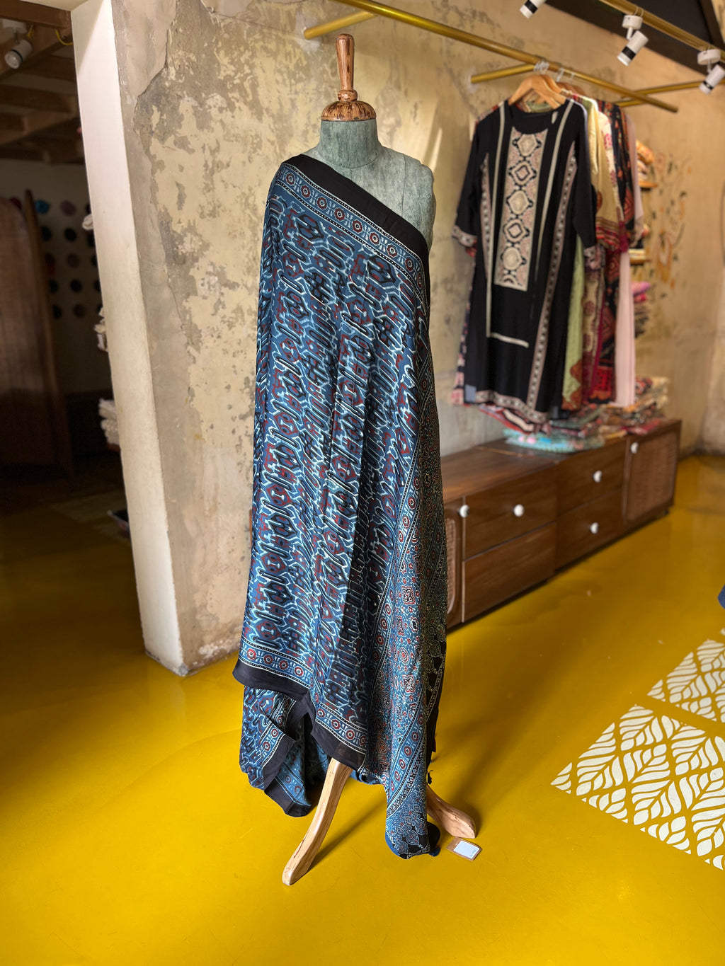 Indigo Classic – Ajrakh Modal Silk Dupatta