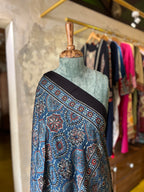 Teal Heritage – Ajrakh Modal Silk Dupatta