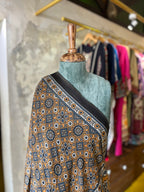 Mustard Revival (Silk Border) – Ajrakh Modal Silk Dupatta