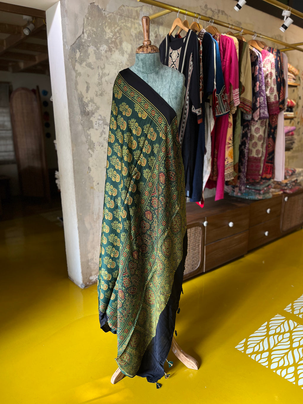 Classic Ochre  – Ajrakh Modal Silk Dupatta