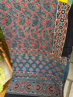 Indigo Paisley Classic – Ajrakh Cotton Dupatta