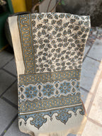 Ivory Leaves – Ajrakh Cotton Dupatta