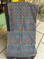 Indigo Bloom – Ajrakh Cotton Dupatta