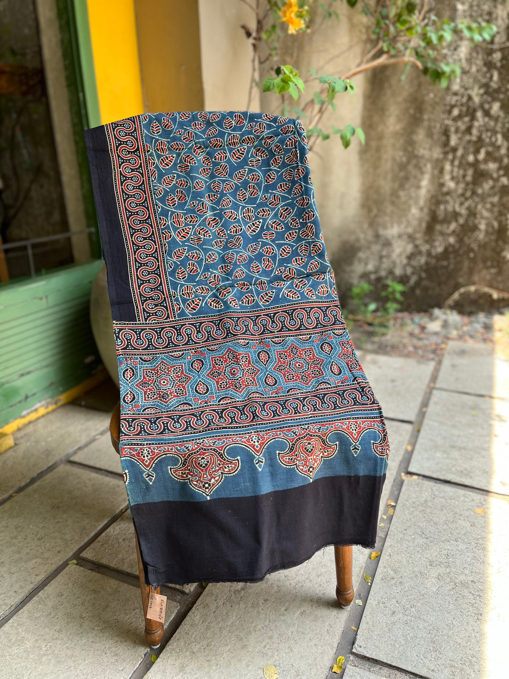 Indigo Vines – Ajrakh Cotton Dupatta