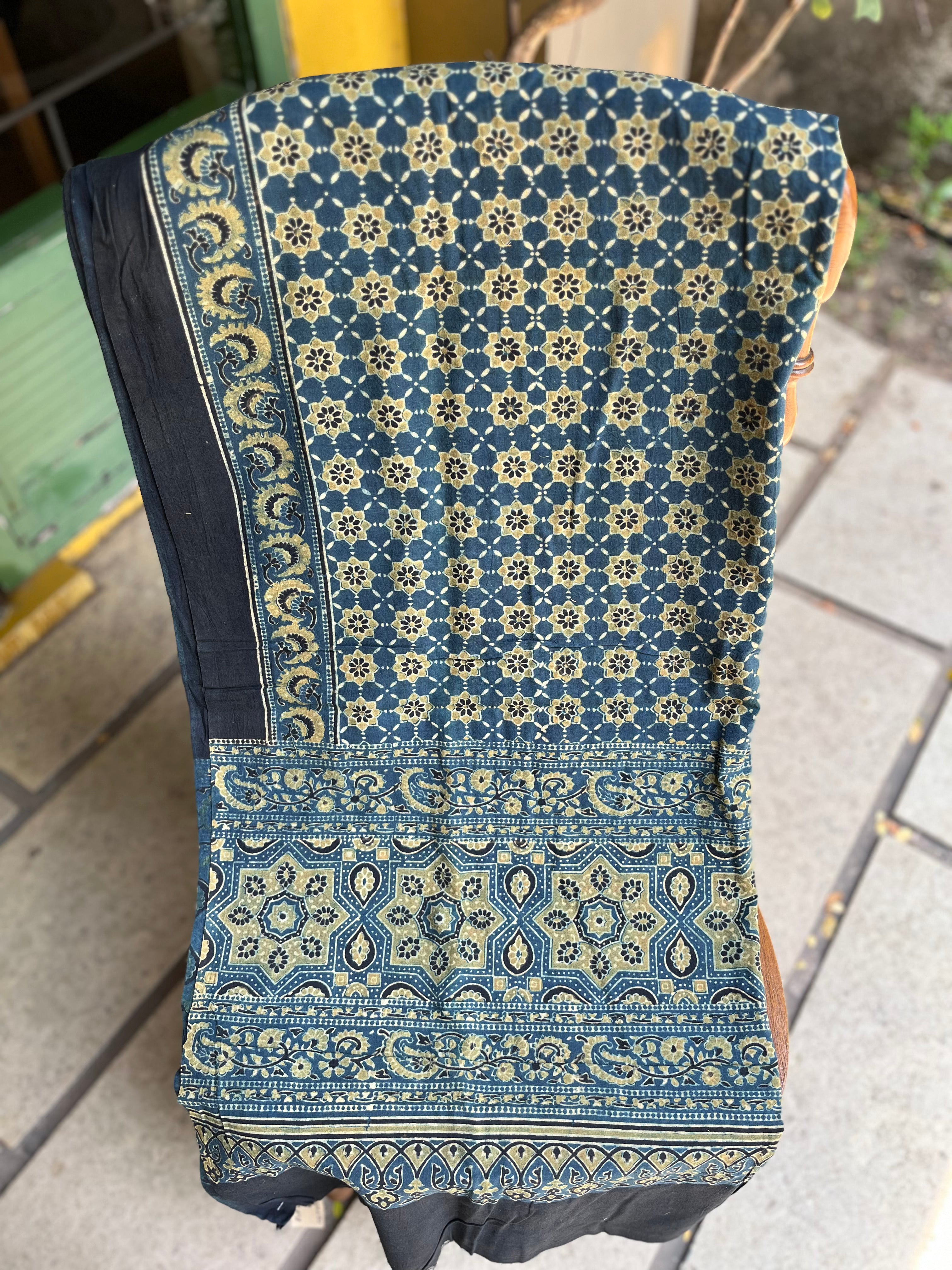 Royal Indigo – Ajrakh Cotton Dupatta