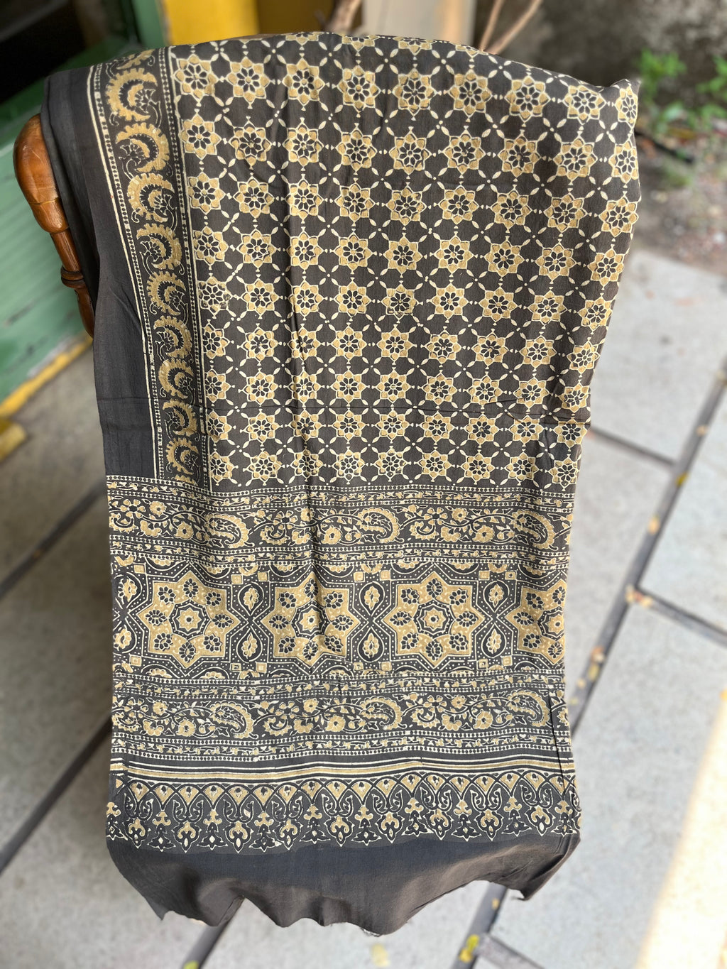Noir Gold – Ajrakh Cotton Dupatta