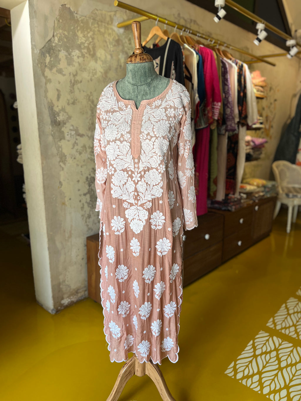 Dusty Rose Elegance – Cotton Embroidered Kurta