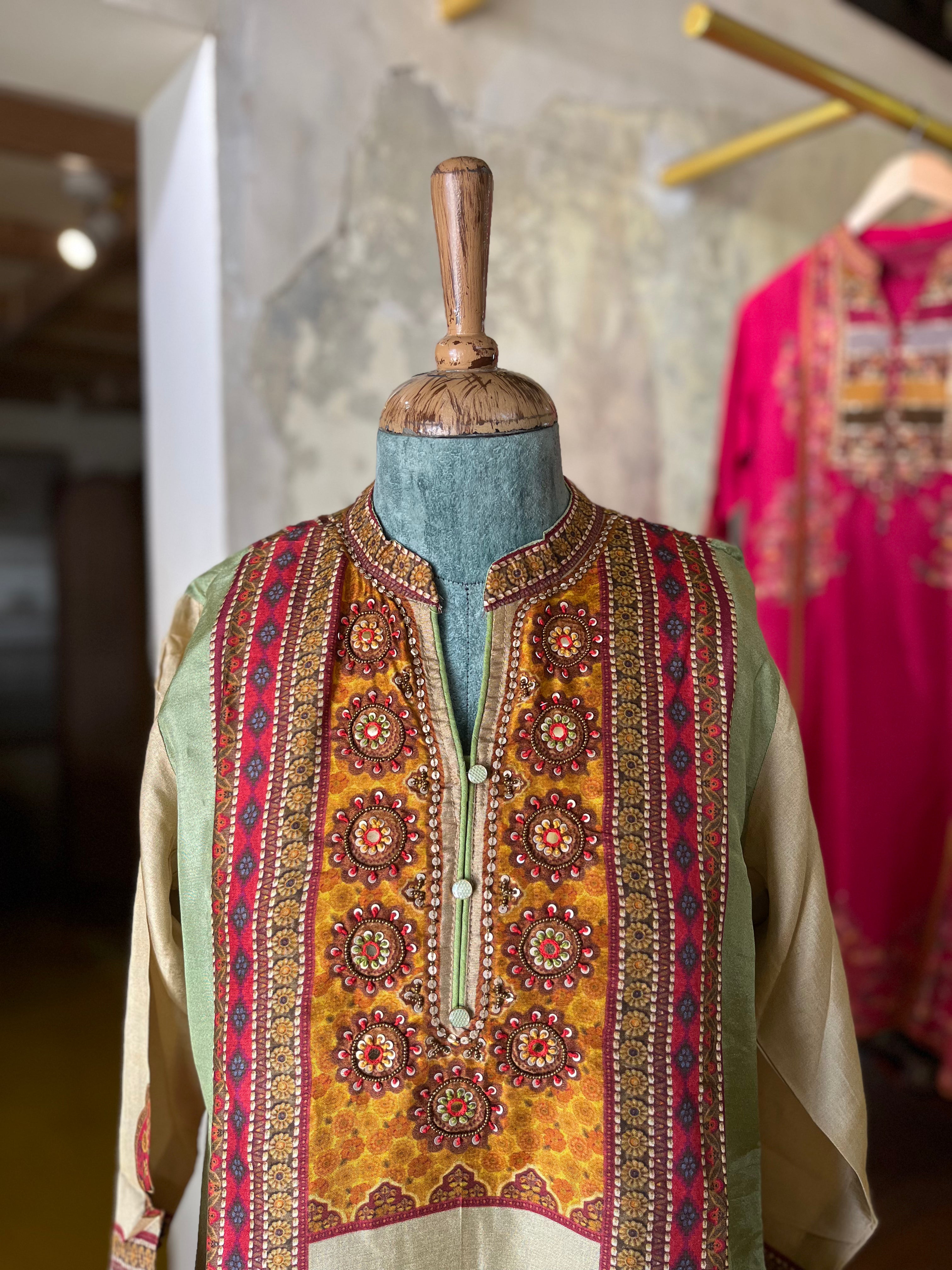 Olive Heritage – Cotton Kurta Set