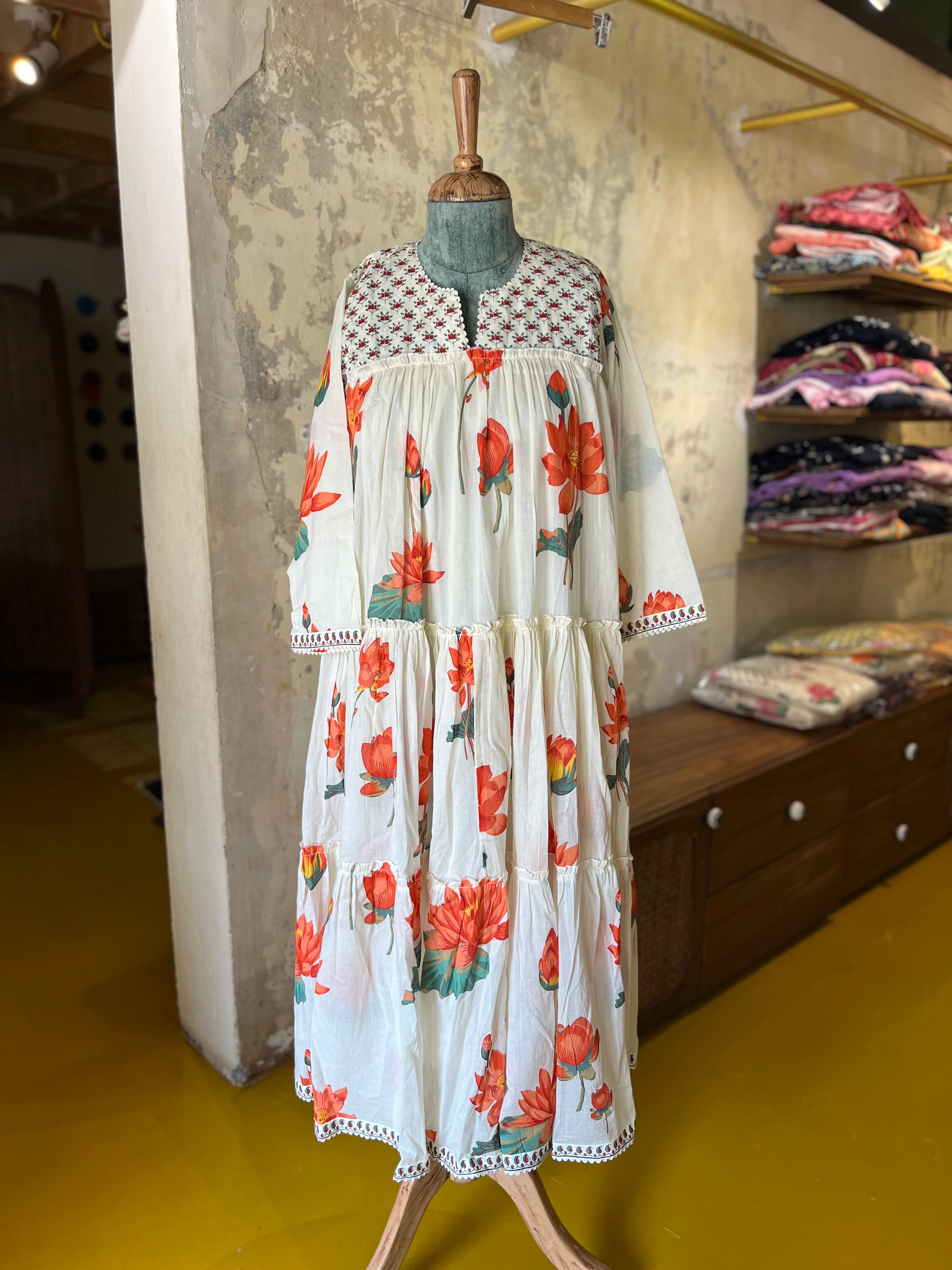 Lotus Bloom Cotton Kurta