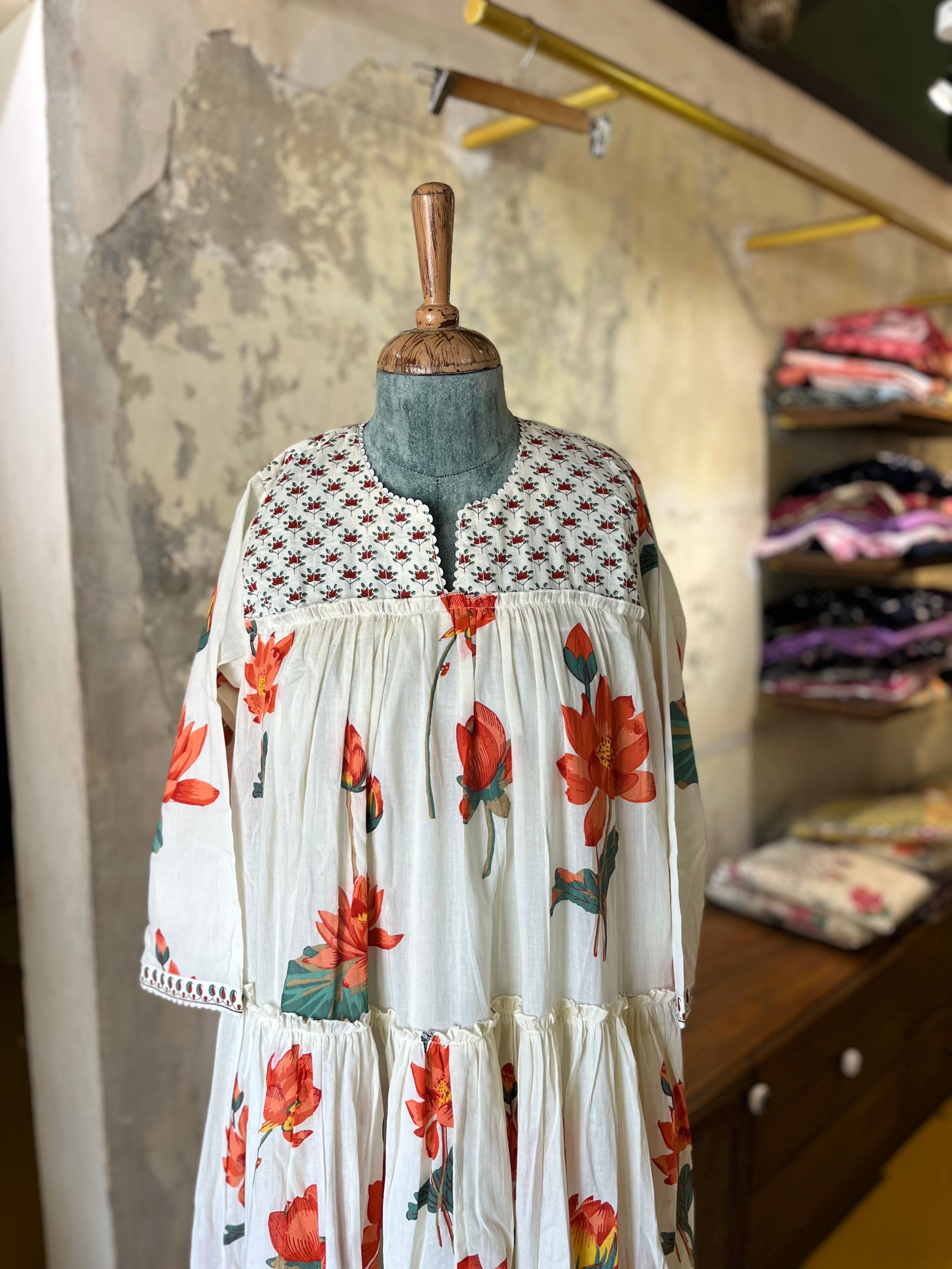 Lotus Bloom Cotton Kurta