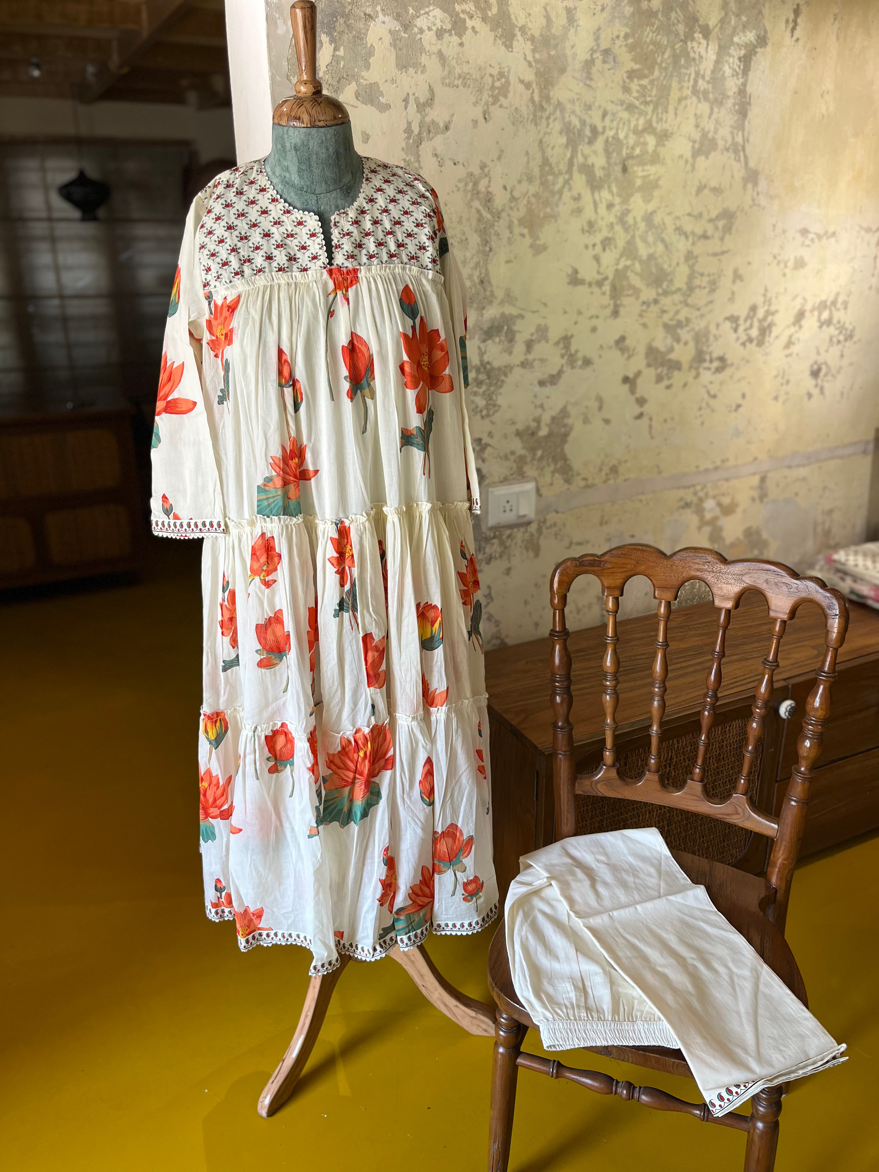 Lotus Bloom Cotton Kurta