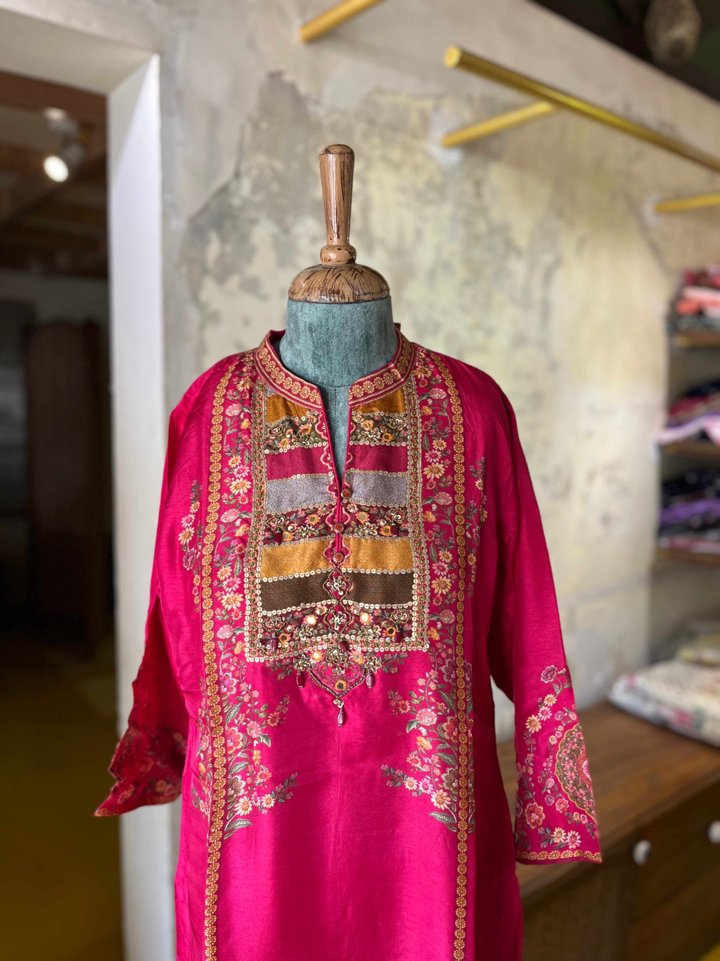 Rani Zari Edit – Cotton Kurta Set