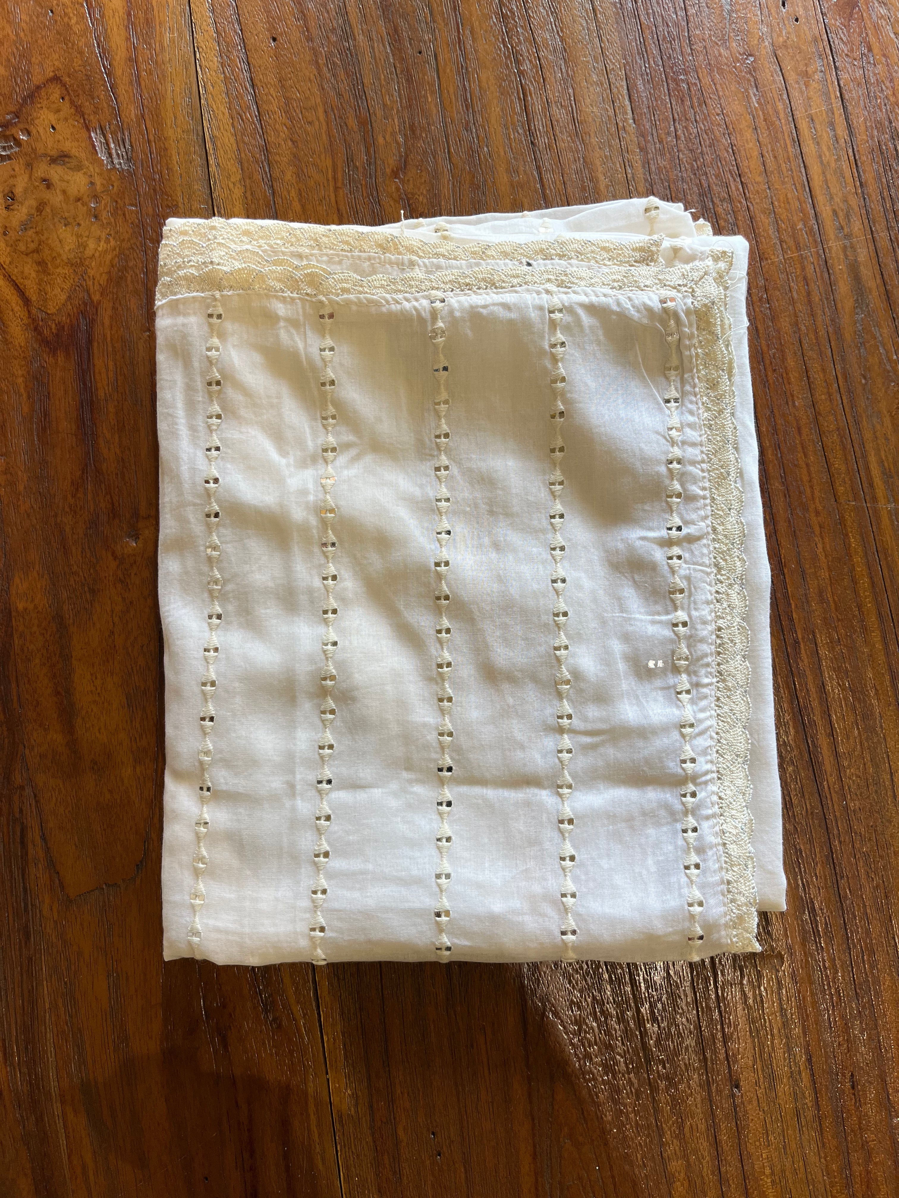 Ivory Threadline – Cotton Dyable Dupatta