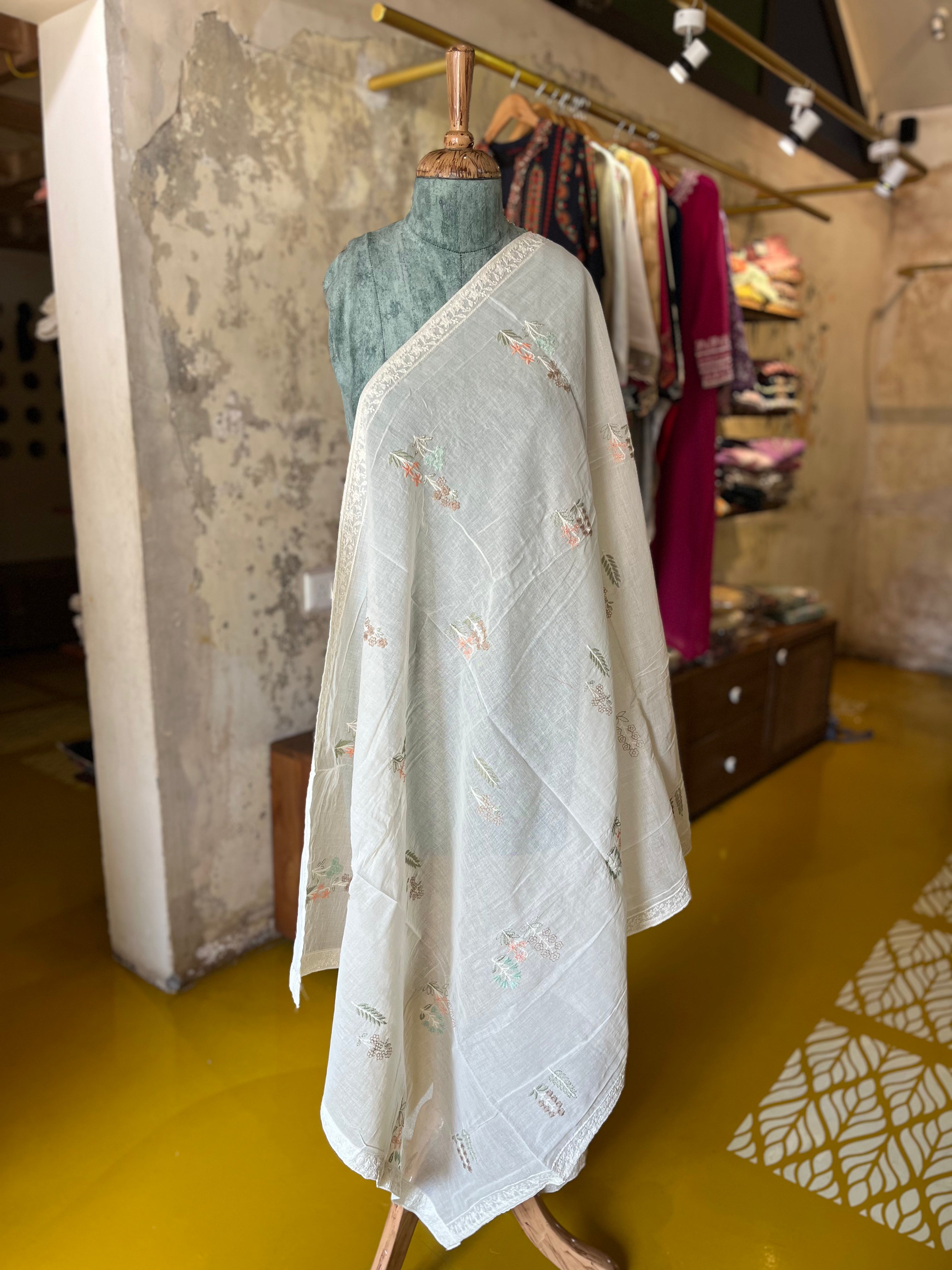 Pastel Meadow – Cotton Dyable Dupatta